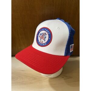 Realtree Fishing Hat Trucker Snapback Cap‎ Red White & Blue Adjustable Backstrap